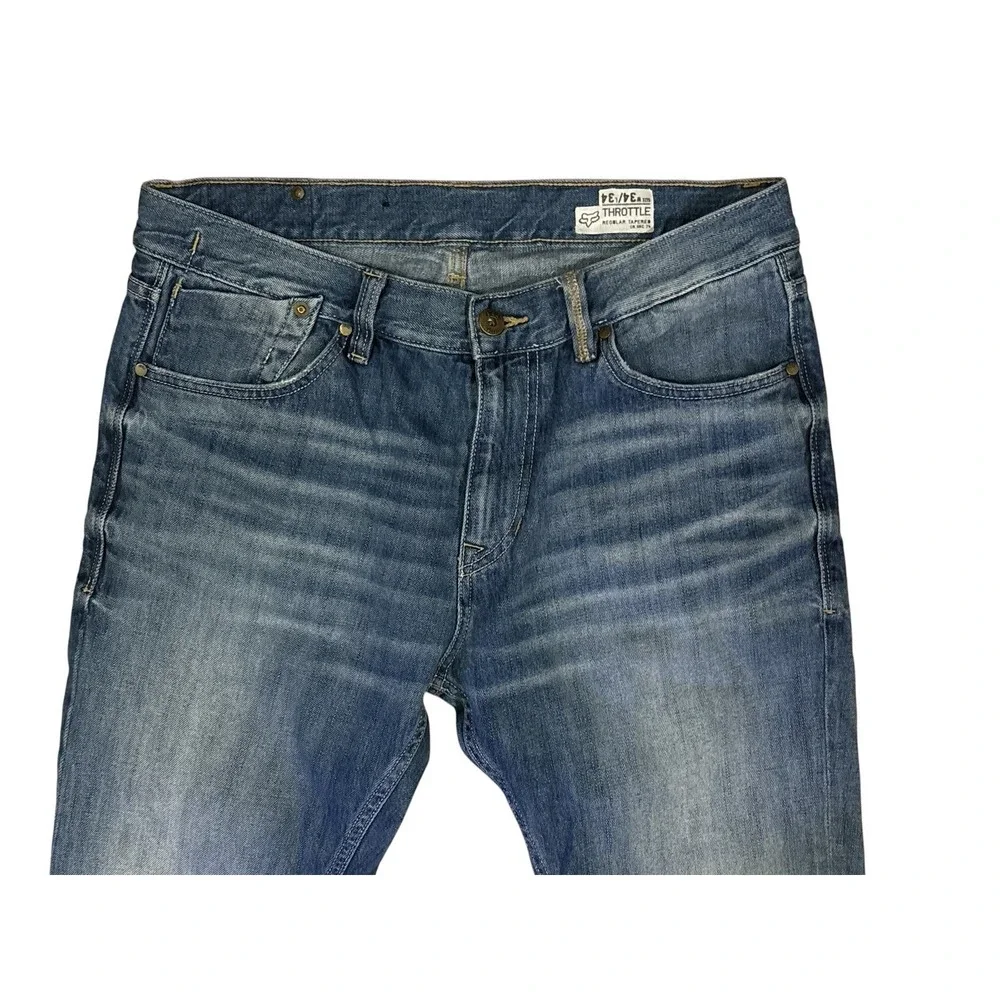 FOX RACING THROTTLE JEANS MENS 34 TAPERED 32 INSEAM